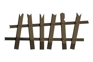 Fence old broken scary for Halloween, design element, isolated, white background. vector