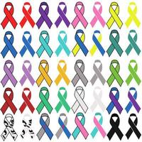 A set of awareness ribbons of different colors, symbolic ribbons to various diseases and health conditions, social signs in the form of a piece of ribbon vector