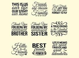 Friendship day typography t shirt design vector