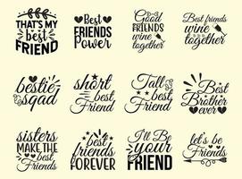 Friendship day typography t shirt design vector