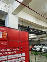 West Java, Indonesia on July 2022. Red lockers are for storing things. photo