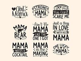 Mama t-shirt design bundle vector