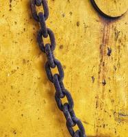 A steel chain that is one of the components of the launcher gantry. photo
