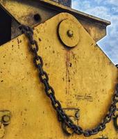 A steel chain that is one of the components of the launcher gantry. photo