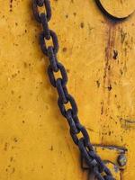 A steel chain that is one of the components of the launcher gantry. photo