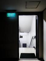 Emergency exit door of a building. photo