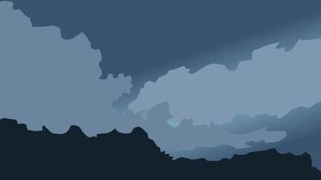 Hill with night sky cloudy landscape vector