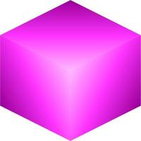 Shiny magenta cube vector