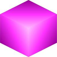 Shiny magenta cube vector