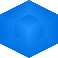 Illusion cube with shiny blue color vector