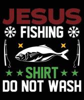 camisa de pesca de jesus no lavar vector