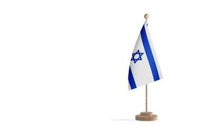 Israel flagpole with white space background image photo