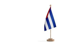 Cuban flagpole with white space background image photo