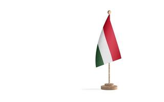 Hungary flagpole with white space background image photo