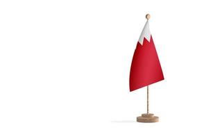 Bahrain flagpole with white space background image photo