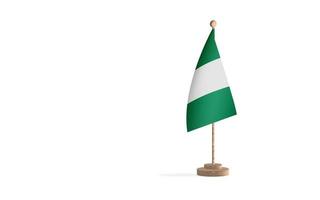 Nigeria flagpole with white space background image photo