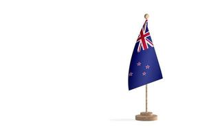 New Zealand flagpole with white space background image photo