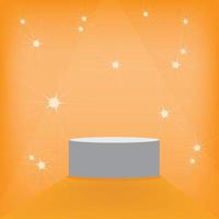 podium background with stars on orange background. suitable for product display. social media product background vector