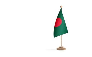 Bangladesh flagpole with white space background image photo