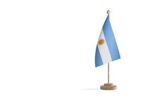 asta de bandera argentina con imagen de fondo de espacio en blanco foto