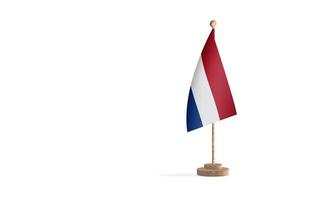 Netherland flagpole with white space background image photo