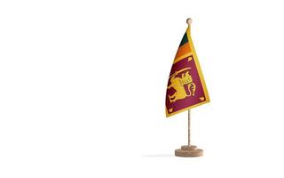 Sri Lanka flagpole with white space background image photo
