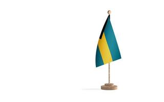 Bahamas flagpole with white space background image photo