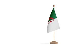 Algeria flagpole with white space background image photo