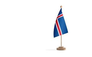 Iceland flagpole with white space background image photo