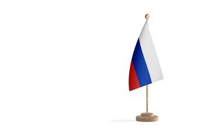 Russian flagpole with white space background image photo