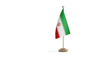 Iran flagpole with white space background image photo