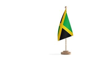Jamaica flagpole with white space background image photo