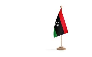 Libya flagpole with white space background image photo