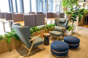 Area of Co-Working Space on social distancing with a luxury comfortable design for work as free and relax at True digital park , Thailand. Concept of creative cooperates workspace. photo