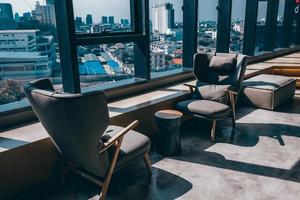 Area of Co-Working Space on social distancing with a luxury comfortable design for work as free and relax at True digital park , Thailand. Concept of creative cooperates workspace. photo