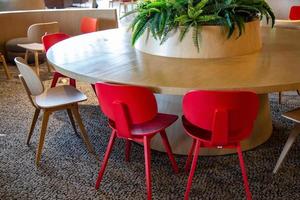 Area of Co-Working Space on social distancing with a luxury comfortable design for work as free and relax at True digital park , Thailand. Concept of creative cooperates workspace. photo