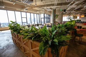 Area of Co-Working Space on social distancing with a luxury comfortable design for work as free and relax at True digital park , Thailand. Concept of creative cooperates workspace. photo