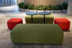 Area of Co-Working Space on social distancing with a luxury comfortable design for work as free and relax at True digital park , Thailand. Concept of creative cooperates workspace. photo