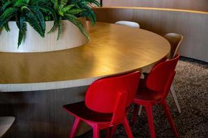 Area of Co-Working Space on social distancing with a luxury comfortable design for work as free and relax at True digital park , Thailand. Concept of creative cooperates workspace. photo