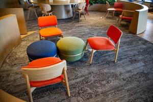 Area of Co-Working Space on social distancing with a luxury comfortable design for work as free and relax at True digital park , Thailand. Concept of creative cooperates workspace. photo