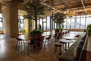 Area of Co-Working Space on social distancing with a luxury comfortable design for work as free and relax at True digital park , Thailand. Concept of creative cooperates workspace. photo
