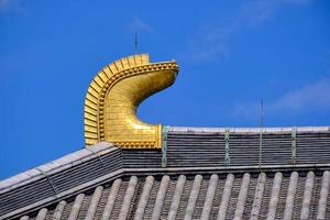 Gold rooftop decoration on Buddhist temple photo