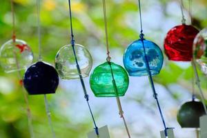 Colorful glass wind chimes 5 photo