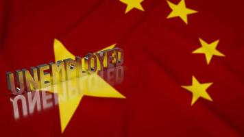 The unemployed on Chinese flag for business concept 3d rendering photo