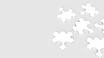 The white jigsaw for abstract or business concept  3d rendering photo