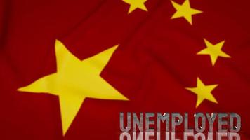 The unemployed on Chinese flag for business concept 3d rendering photo