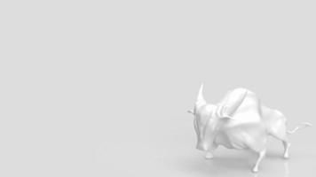 The white bull on clear background for business concept  3d rendering photo