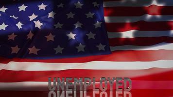 The unemployed on America flag for business concept 3d rendering photo