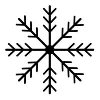 Black isolated snowflake icon silhouette on white background. Vector