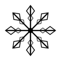 Black isolated snowflake icon silhouette on white background vector